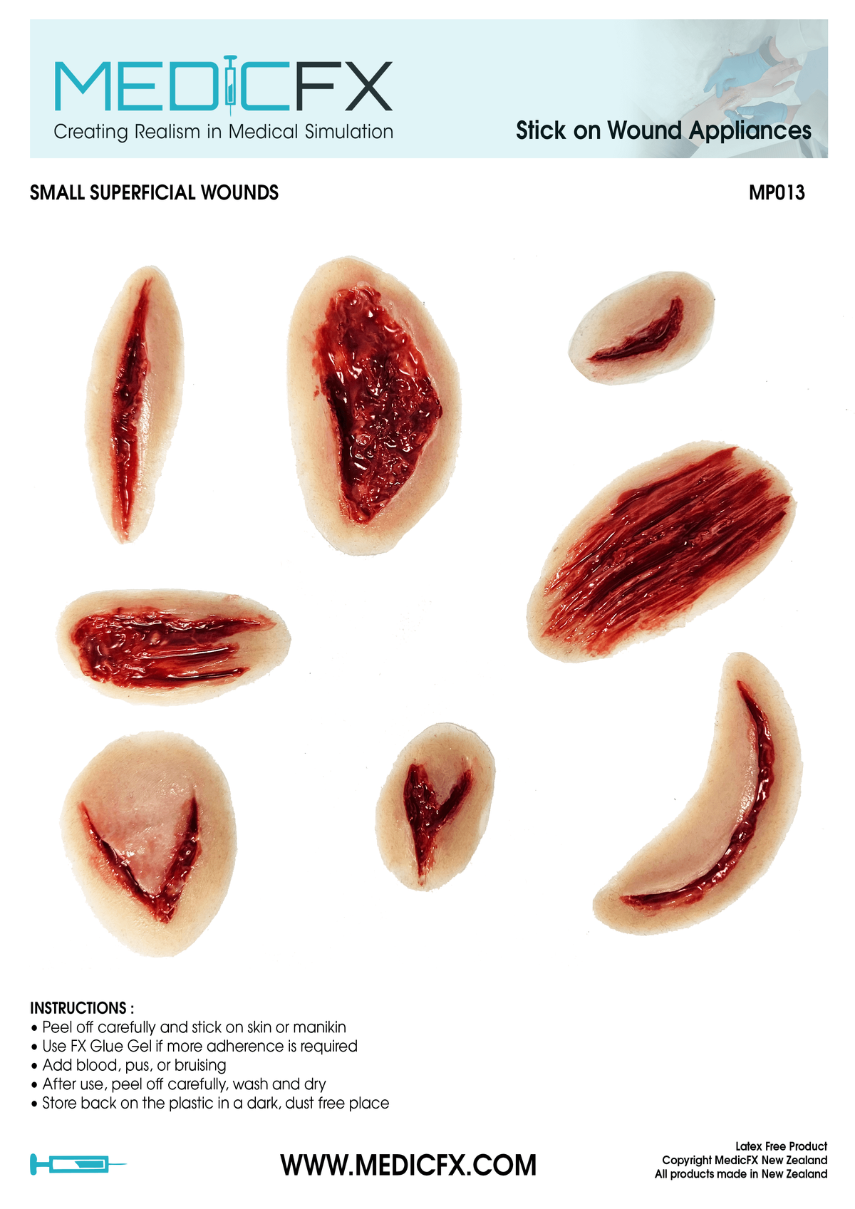 MP013 Sheet Small Superficial Wounds