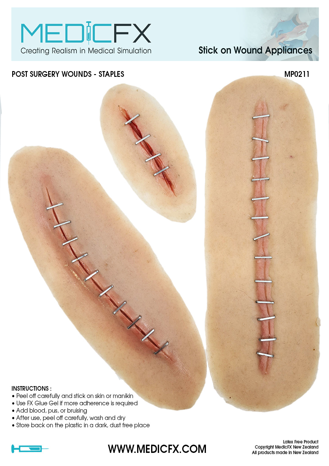 MP0211 Sheet Post Surgical Wounds Staples