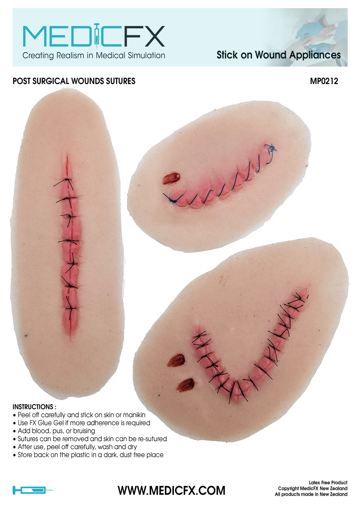 MP0212 Sheet Post Surgical Wounds Sutures
