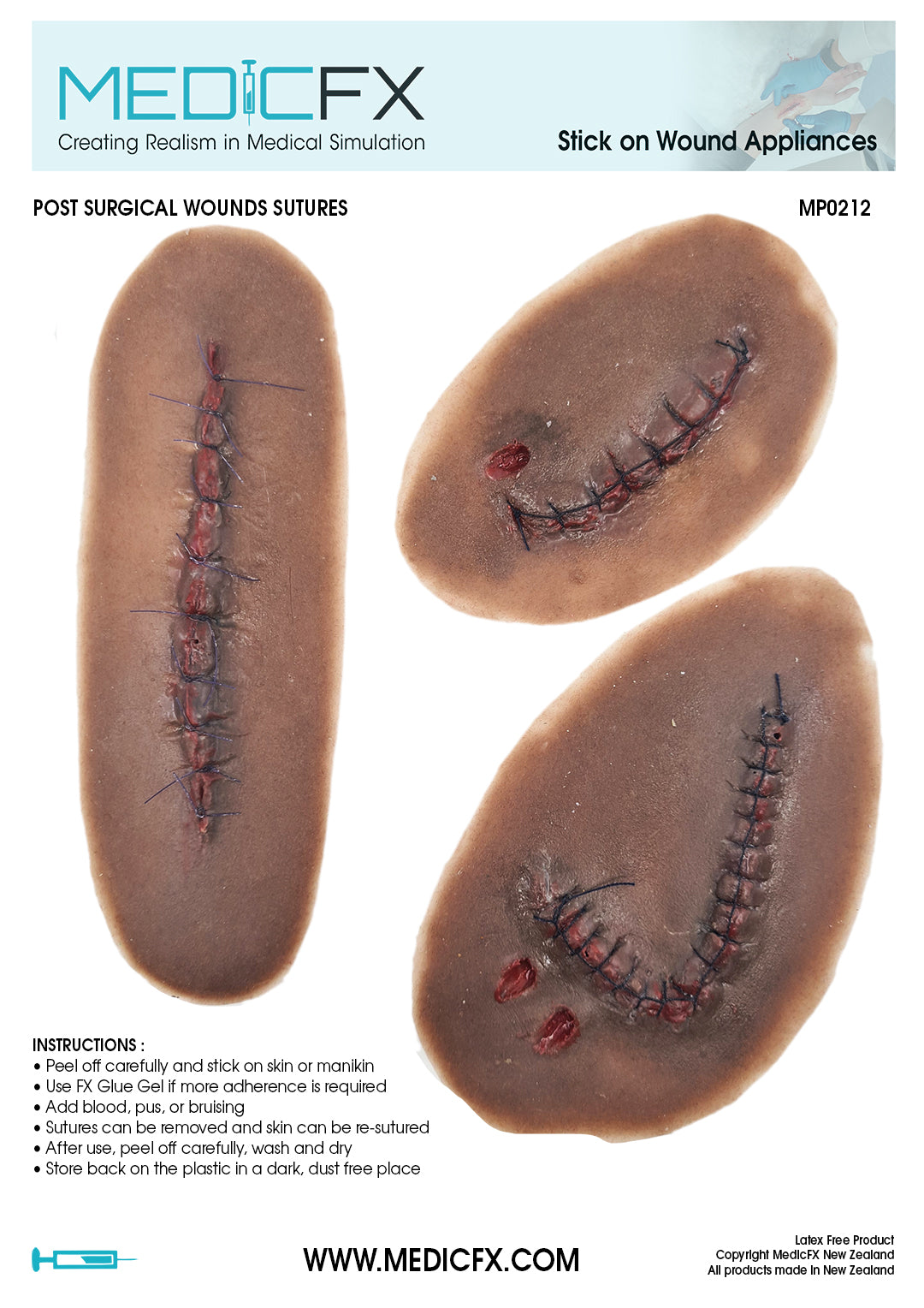 MP0212 Sheet Post Surgical Wounds Sutures