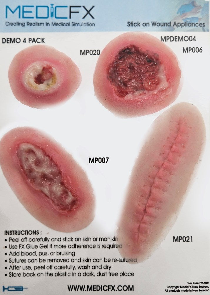 MedicFX Demonstration Pack: Wound Sheets 4 pack